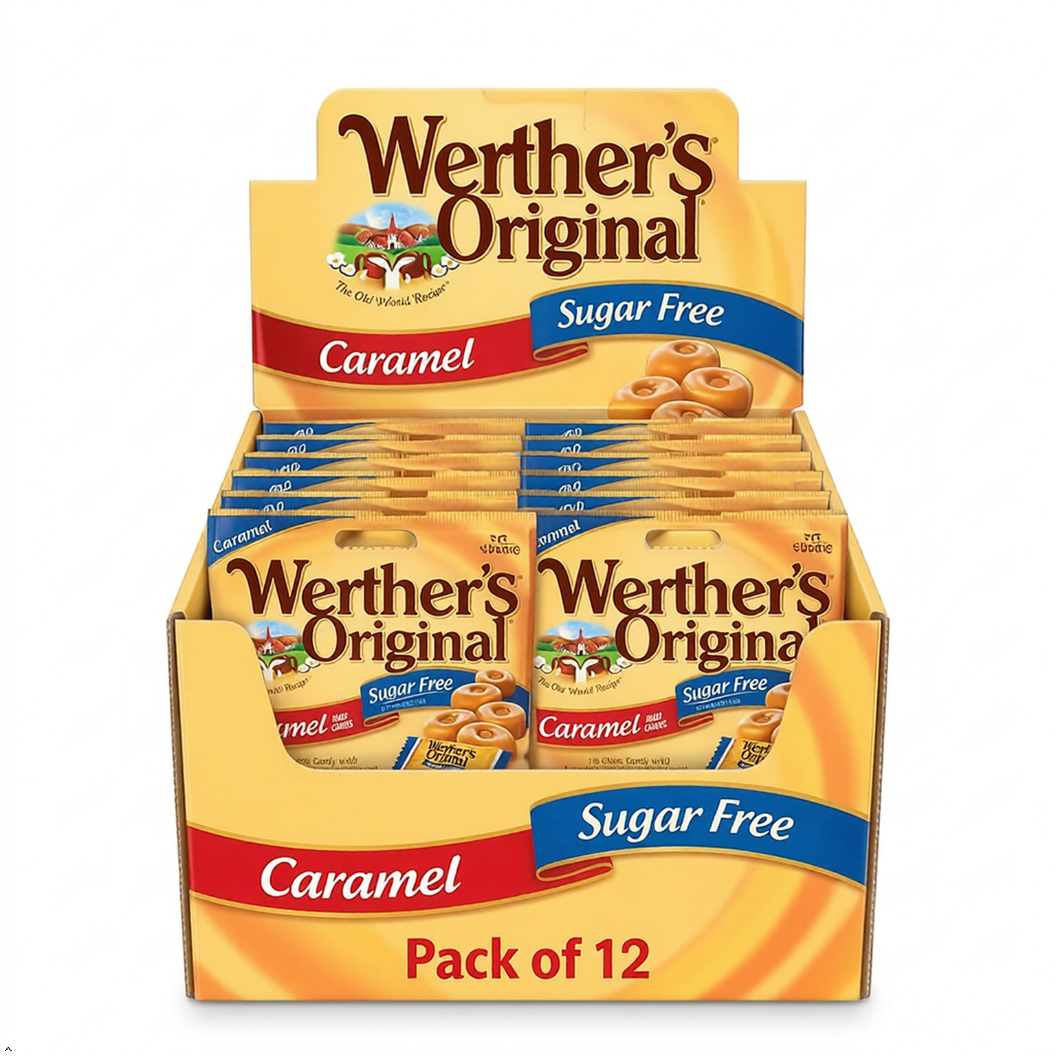 Werther's Original Sugar Free Caramel Hard Candies, 2.75 oz (Pack of 12) Werther's Original